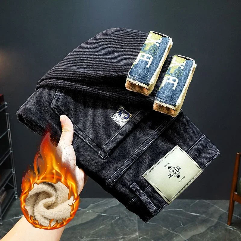 인기 상품: 남성용 두툼한 소재의 따뜻한 슬림핏 청바지 - Streetwear Brand Denim 리뷰 및 가격