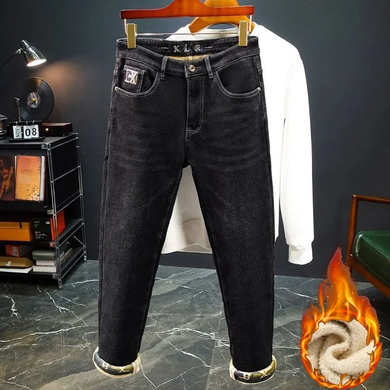 인기 상품: 남성용 두툼한 소재의 따뜻한 슬림핏 청바지 - Streetwear Brand Denim 리뷰 및 가격