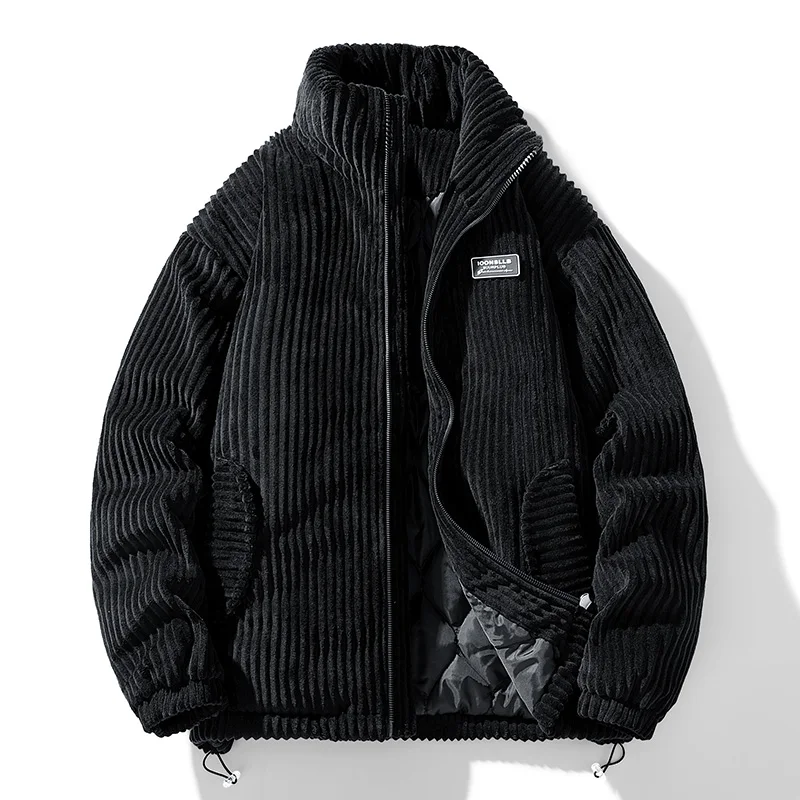 남성 겨울 코듀로이 푸퍼 재킷 따뜻한 두꺼운 파카 코트 - Streetwear Brand Clothing 리뷰 및 가격
