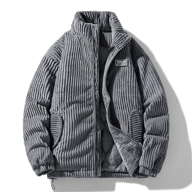 남성 겨울 코듀로이 푸퍼 재킷 따뜻한 두꺼운 파카 코트 - Streetwear Brand Clothing 리뷰 및 가격